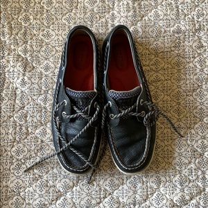 Black Leather Sperrys